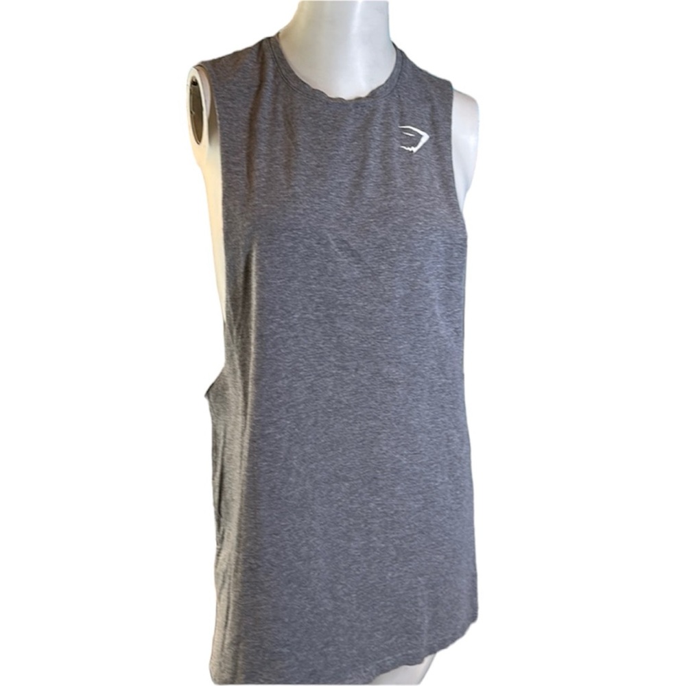 Gymshark Vital Seamless Tank Top Gray Raw Edge Size M VGUC